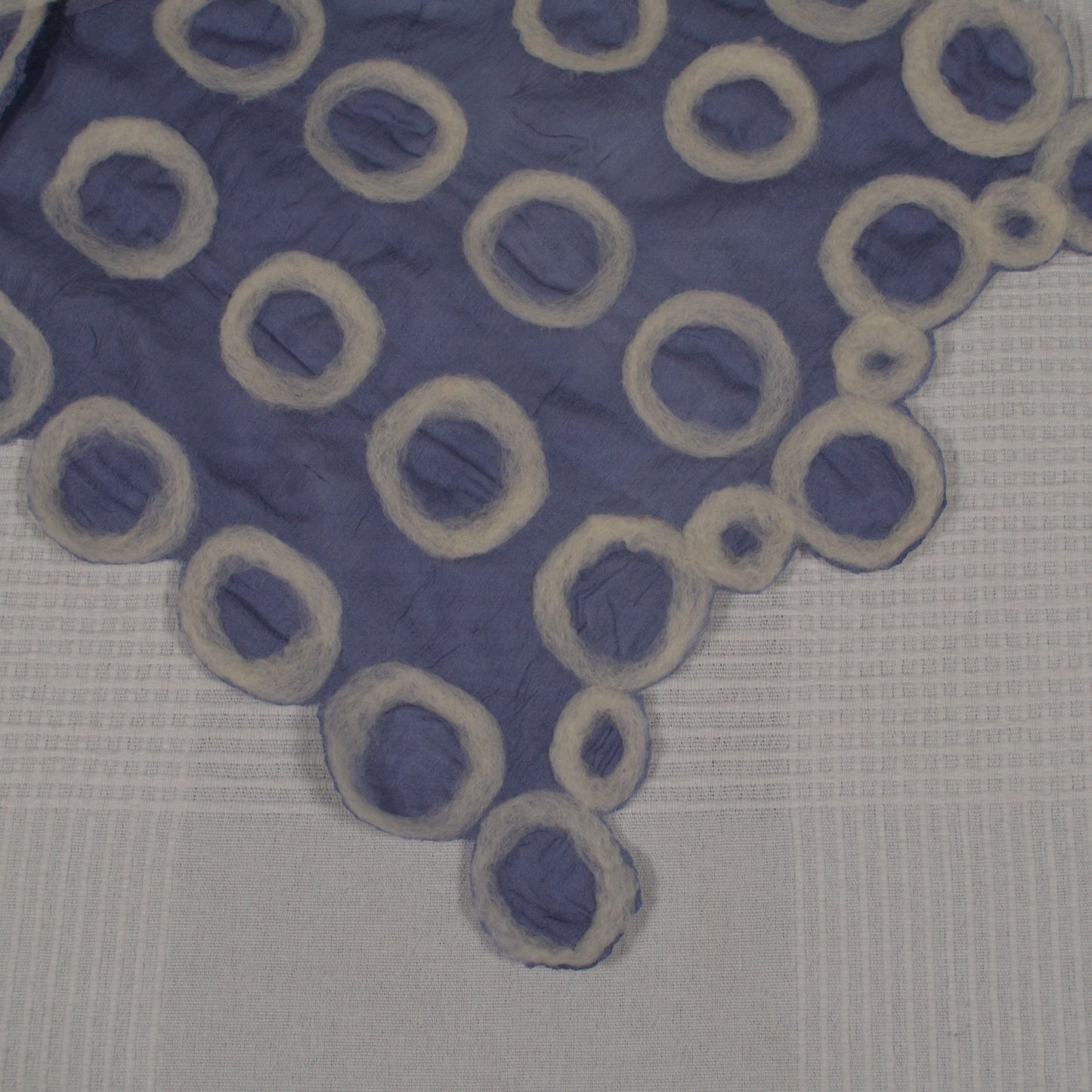 Lavender Silk Scarf with Geometric Felt Ornaments